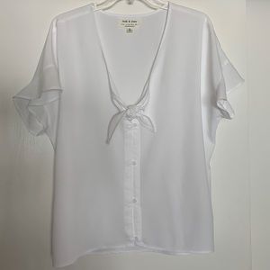 Cloth & Stone short sleeve white blouse
